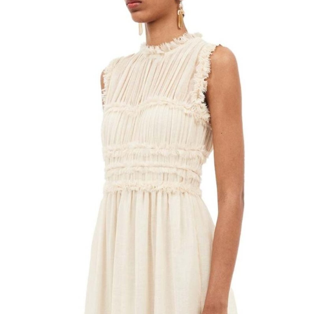 NWOT ULLA JOHNSON Wool Aberdeen Midi in Alabaster M $620 - Picture 6 of 11